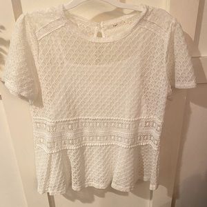 Hazel Brand White Lace Top - size large - NWOT